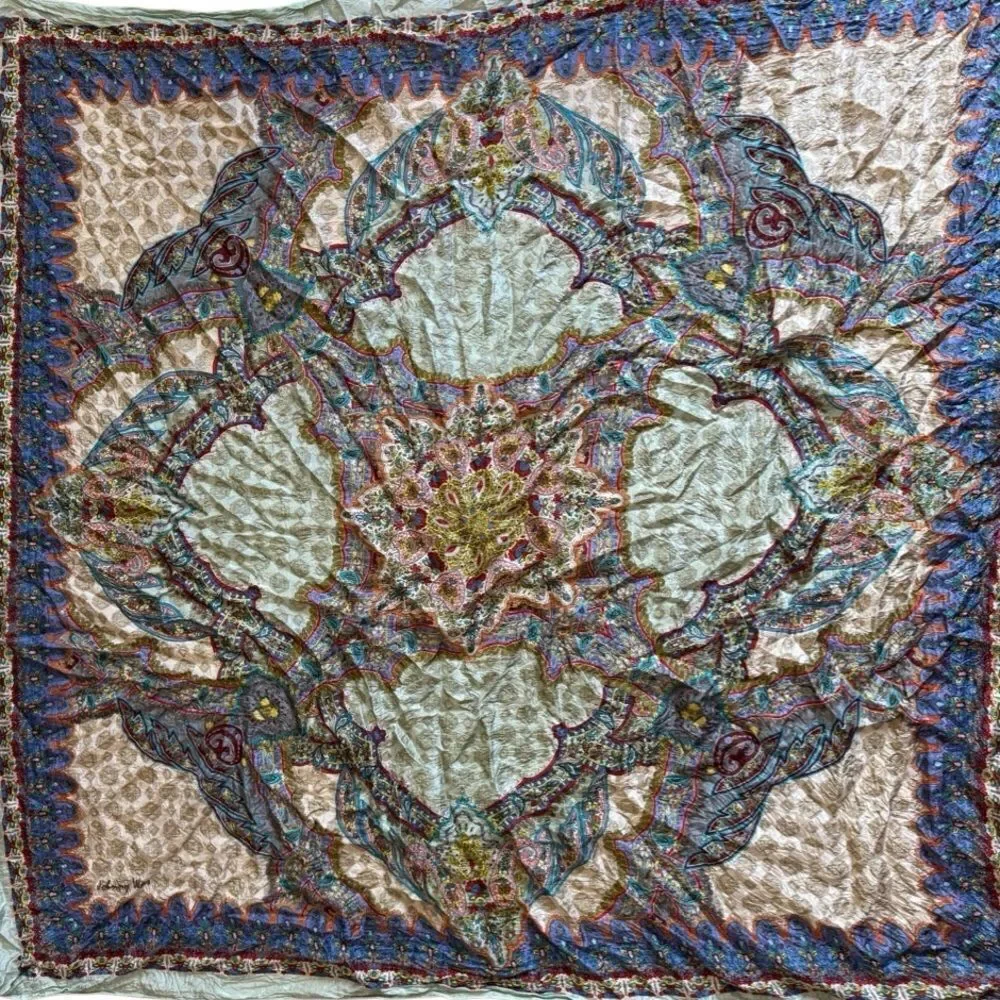 100% Silk Multi Colored Scarf Wrap Shawl